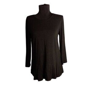 J. Jill XS Black Wearever Collection Womens Top 3/4 Sleeve Rayon Lycra
